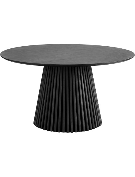 Table à manger ronde Ø140 cm noir finition chêne Osaka 