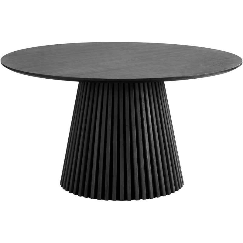 Table à manger ronde Ø140 cm noir finition chêne Osaka 