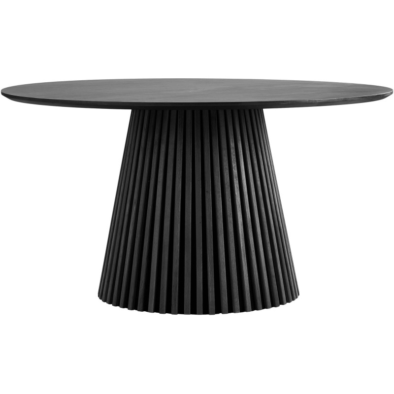 Table à manger ronde Ø140 cm noir finition chêne Osaka 