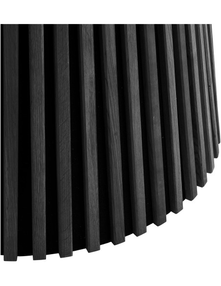 Table à manger ronde Ø140 cm noir finition chêne Osaka 