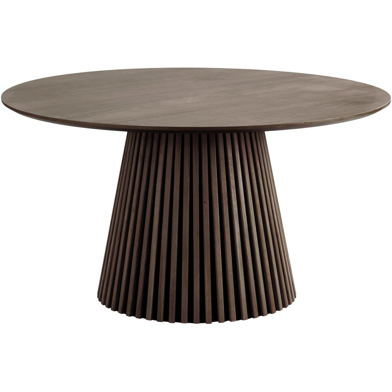 Table à manger ronde 6 personnes Ø140 cm chêne fumé Osaka 