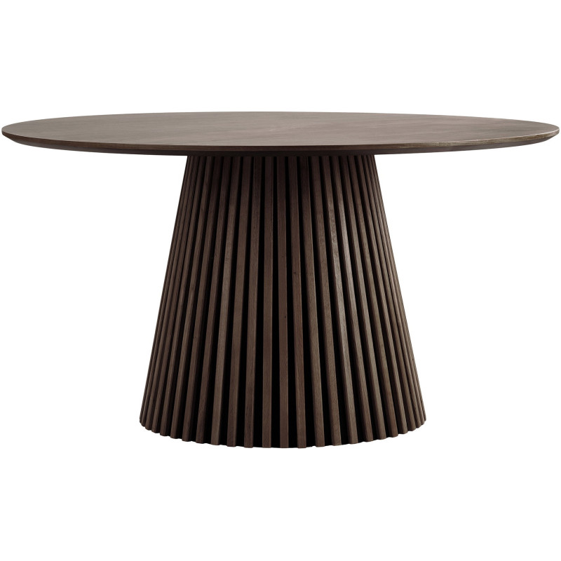 Table à manger ronde 6 personnes Ø140 cm chêne fumé Osaka 