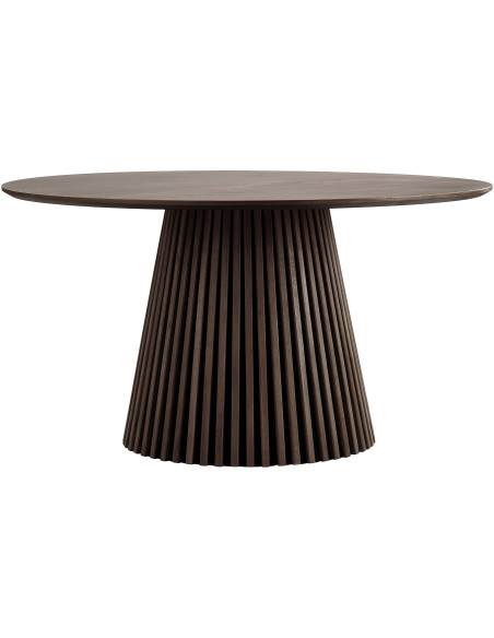 Table à manger ronde 6 personnes Ø140 cm chêne fumé Osaka 
