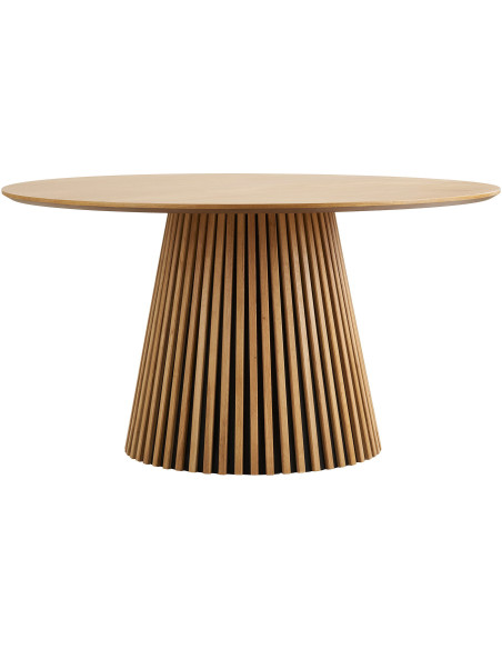 Table à manger ronde 6 personnes Ø140 cm chêne naturel Osaka 