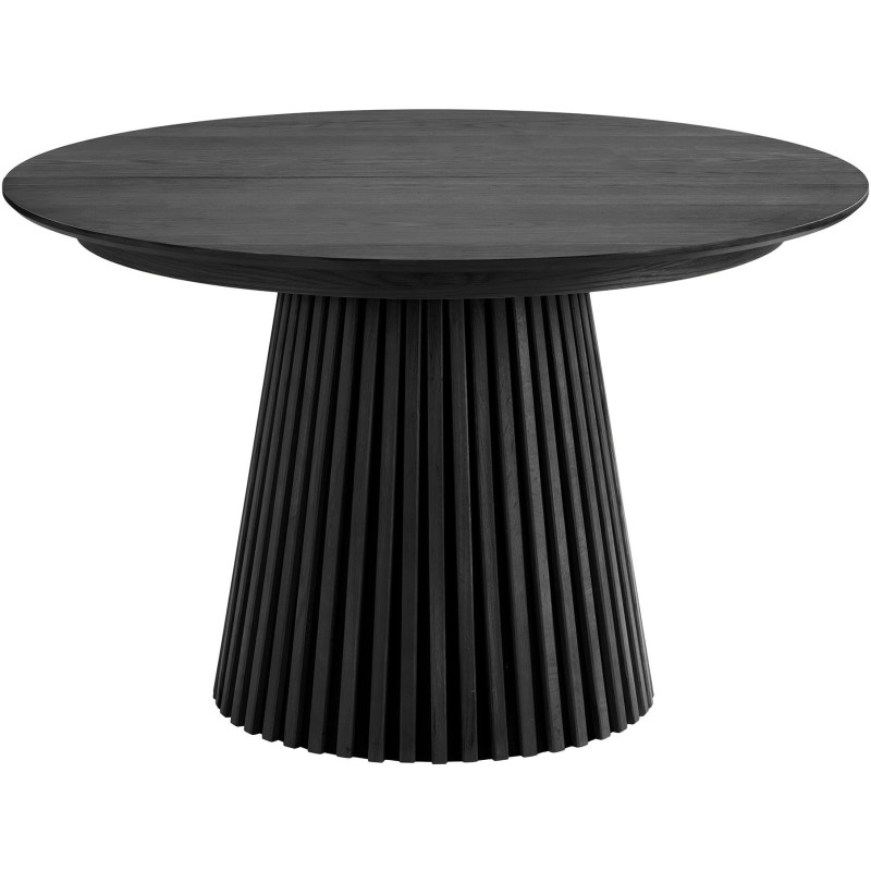 Table à manger extensible 6 à 8 personnes L120-200 cm noir finition chêne Osaka 