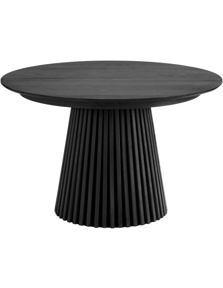 Table à manger extensible 6 à 8 personnes L120-200 cm noir finition chêne Osaka 