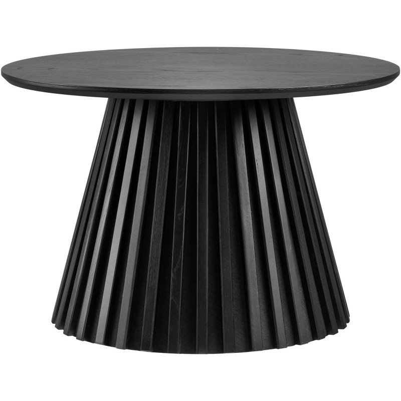 Table basse ronde Ø70 cm noir finition chêne Osaka 