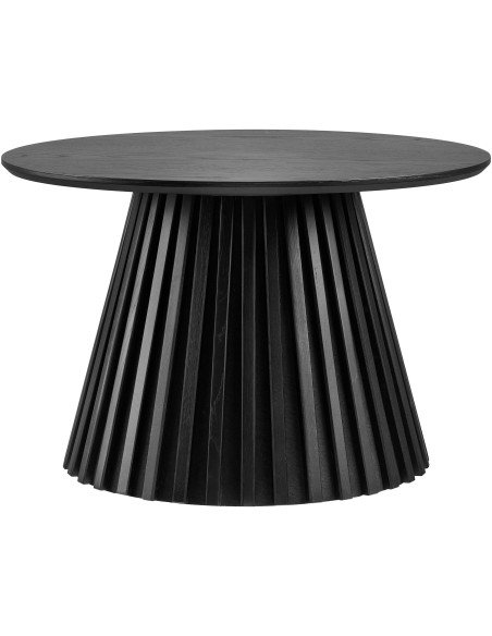 Table basse ronde Ø70 cm noir finition chêne Osaka 