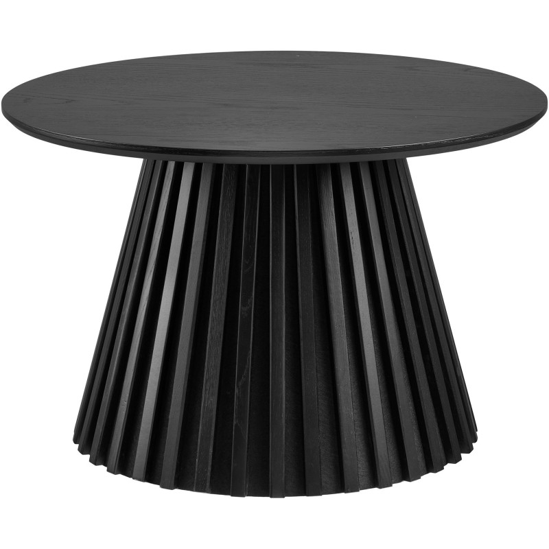 Table basse ronde Ø70 cm noir finition chêne Osaka 