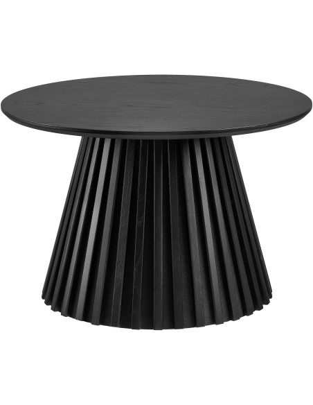 Table basse ronde Ø70 cm noir finition chêne Osaka 