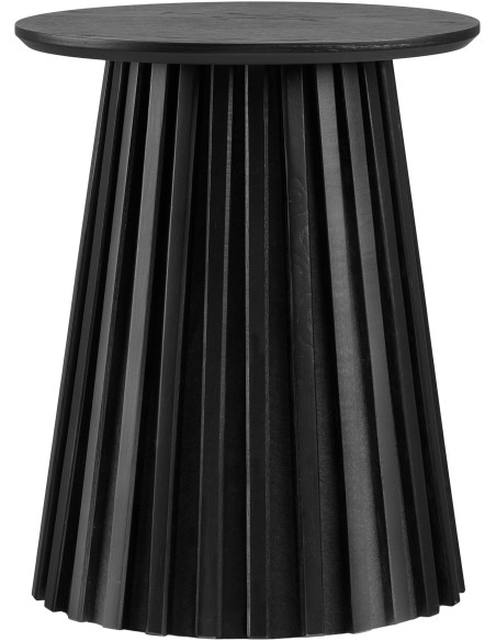 Table d’appoint Ø40 x H50 cm noir placage chêne Osaka 