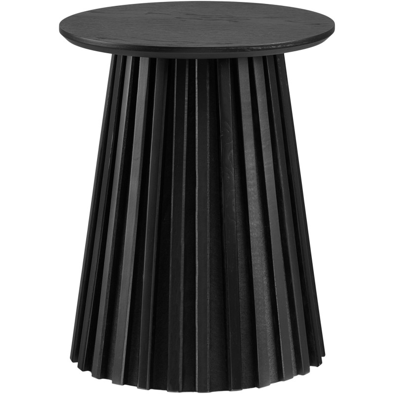 Table d’appoint Ø40 x H50 cm noir placage chêne Osaka 
