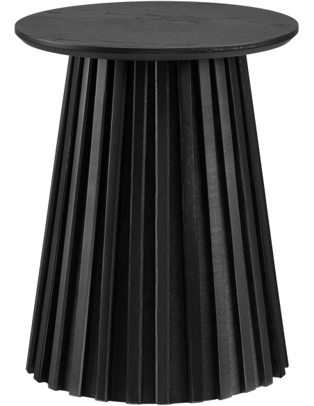 Table d’appoint Ø40 x H50 cm noir placage chêne Osaka 