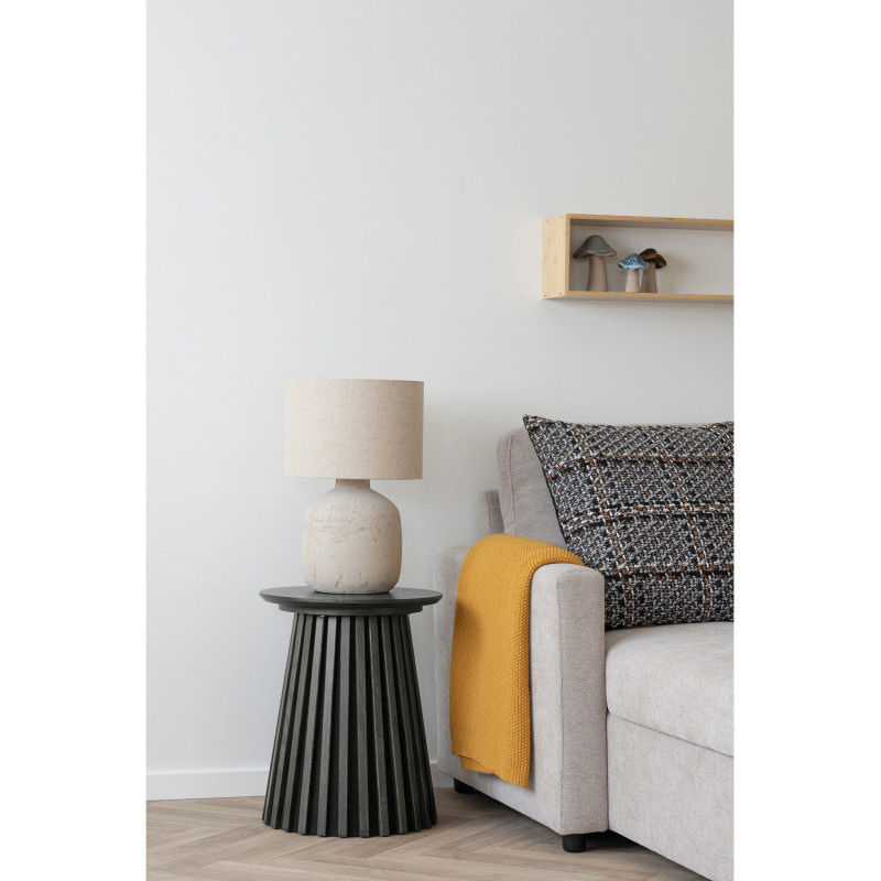 Table d’appoint Ø40 x H50 cm noir placage chêne Osaka 