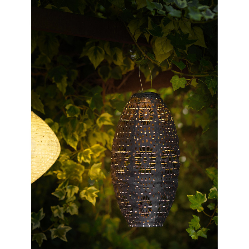 Foxdale LED Lantern - Lantern, rechargeable with integrated solar panel, grey 