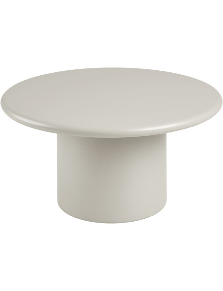 Table basse Ø80 cm MDF beige sable mat H40 cm Nagano 