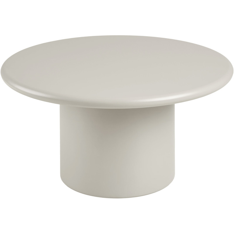 Table basse Ø80 cm MDF beige sable mat H40 cm Nagano 