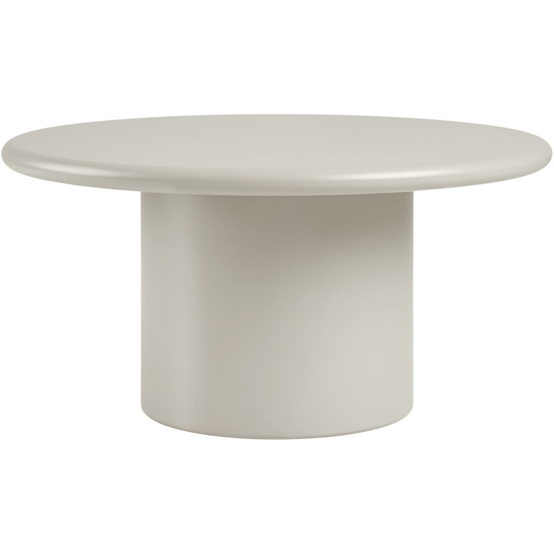 Table basse Ø80 cm MDF beige sable mat H40 cm Nagano 