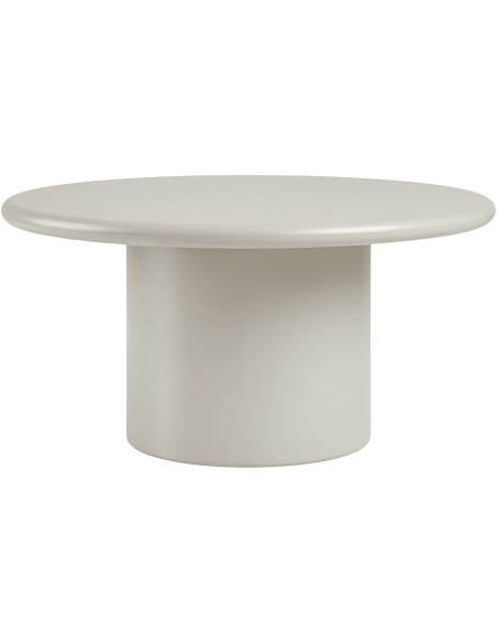 Table basse Ø80 cm MDF beige sable mat H40 cm Nagano 