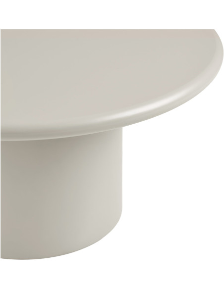 Table basse Ø80 cm MDF beige sable mat H40 cm Nagano 