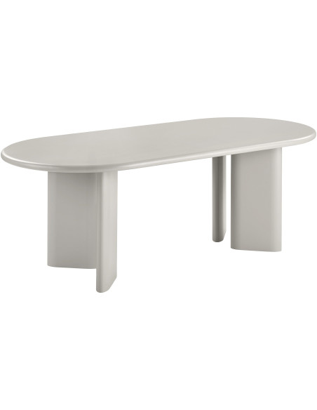 Table à manger 6 à 8 personnes L220 cm MDF beige sable Nagano 