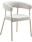 Lot de 2 chaises de salle à manger bouclette sable 57,5x56x77 cm Trivio