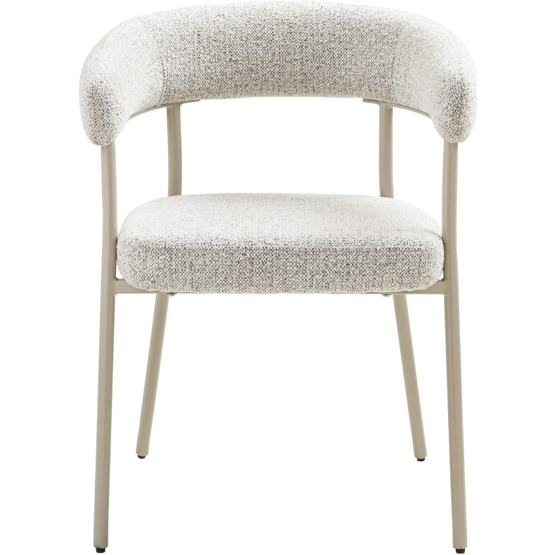 Fauteuil de table bouclette Tissu Sable Bouclé Métal Gris Trivio (Lot de 2) House Nordic - 2