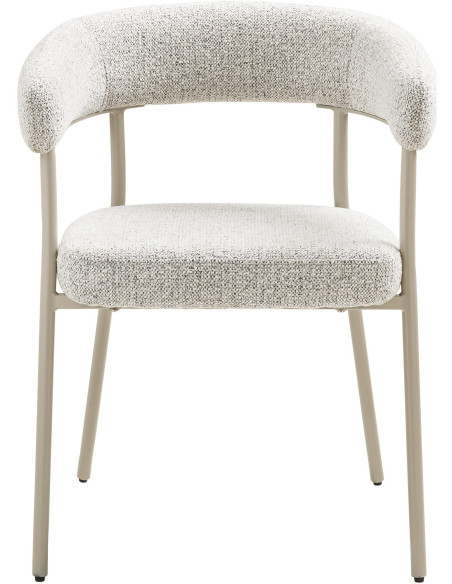 Fauteuil de table bouclette Tissu Sable Bouclé Métal Gris Trivio (Lot de 2) House Nordic - 2