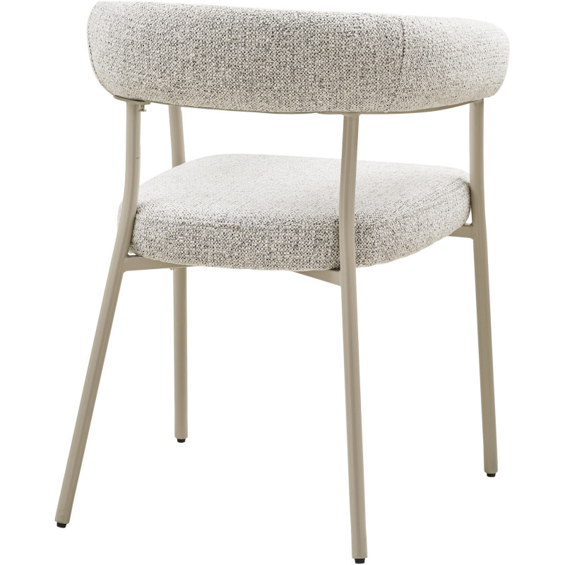 Fauteuil de table bouclette Tissu Sable Bouclé Métal Gris Trivio (Lot de 2) House Nordic - 4