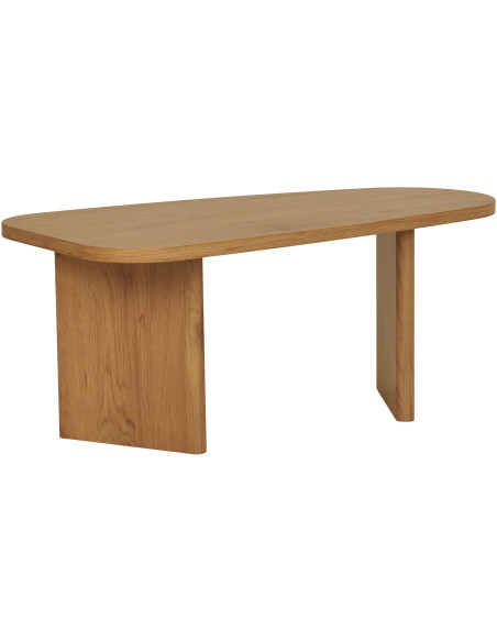 Table basse moderne Ovale Bois MDF Papier décoratif Naturel Melo House Nordic - 1