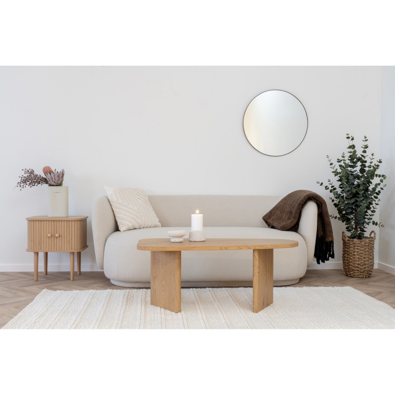 Table basse moderne Ovale Bois MDF Papier décoratif Naturel Melo House Nordic - 8