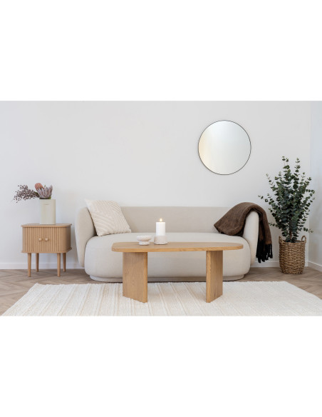 Table basse moderne Ovale Bois MDF Papier décoratif Naturel Melo House Nordic - 8