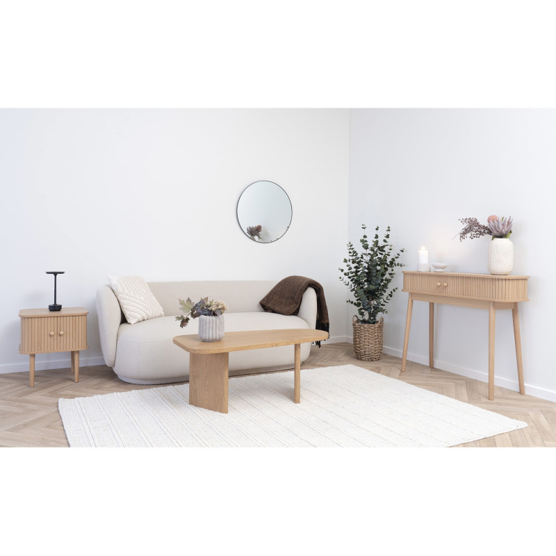 Table basse moderne Ovale Bois MDF Papier décoratif Naturel Melo House Nordic - 9