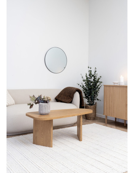 Table basse moderne Ovale Bois MDF Papier décoratif Naturel Melo House Nordic - 10