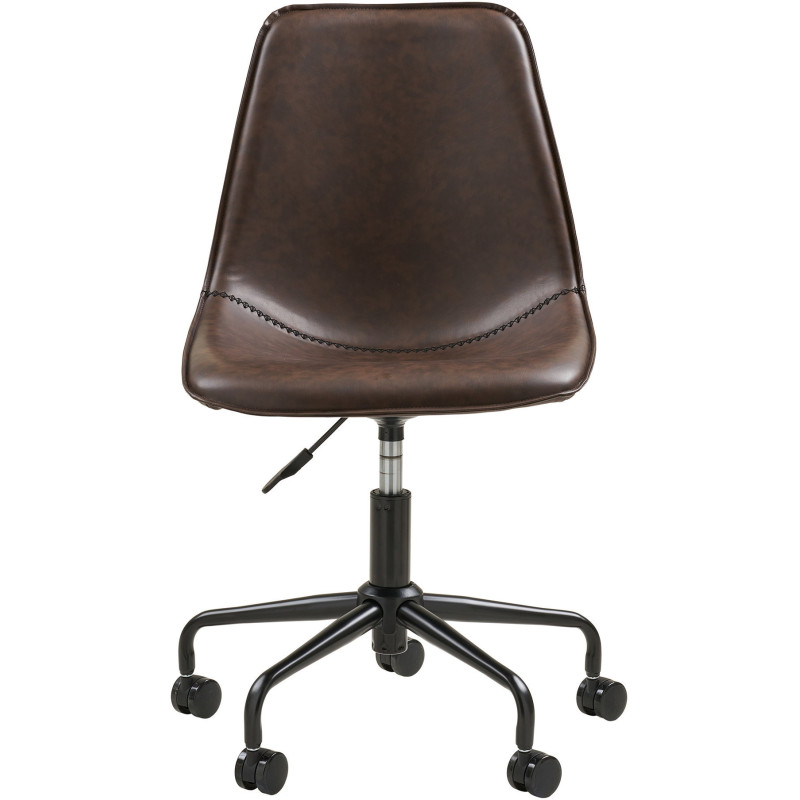 Chaise de bureau moderne réglable Polyuréthane Noir Métal Noir Monaco 