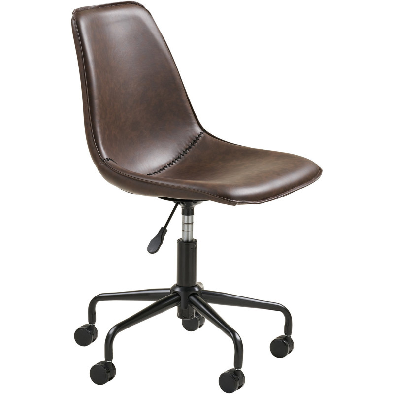 Chaise de bureau moderne réglable Polyuréthane Noir Métal Noir Monaco 