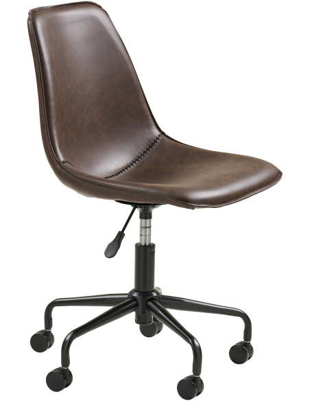 Chaise de bureau moderne réglable Polyuréthane Noir Métal Noir Monaco 