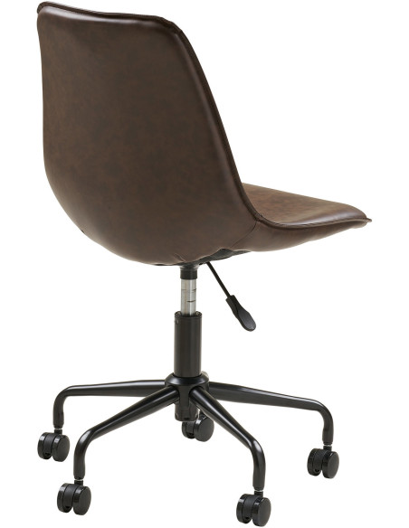 Chaise de bureau moderne réglable Polyuréthane Noir Métal Noir Monaco 