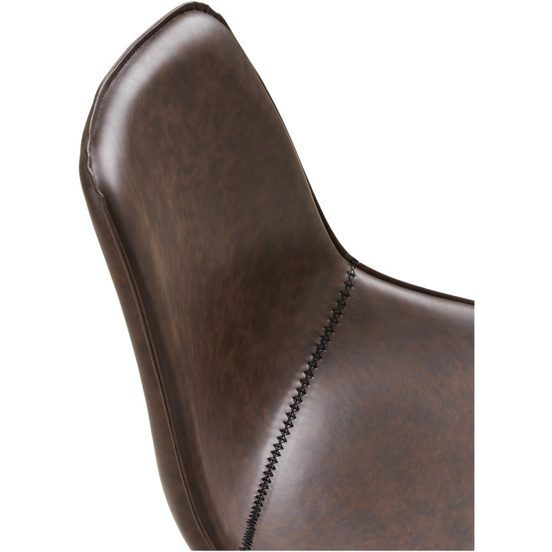 Chaise de bureau moderne réglable Polyuréthane Noir Métal Noir Monaco 