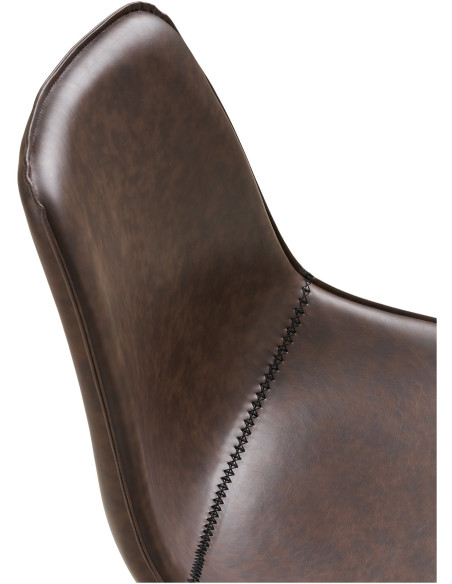 Chaise de bureau moderne réglable Polyuréthane Noir Métal Noir Monaco 