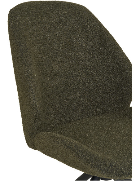 Chaise bouclette pivotante Tissu Vert Bouclé Métal Noir Monte Carlo (Lot de 2) 