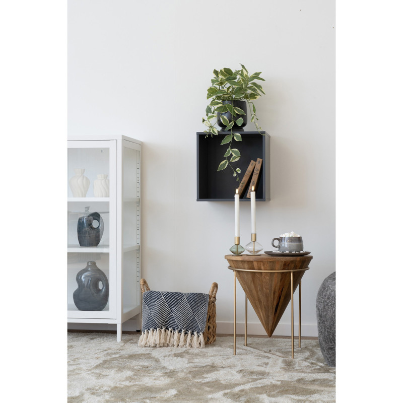 Étagère murale moderne 1 niche Bois MDF Gris foncé Horne 