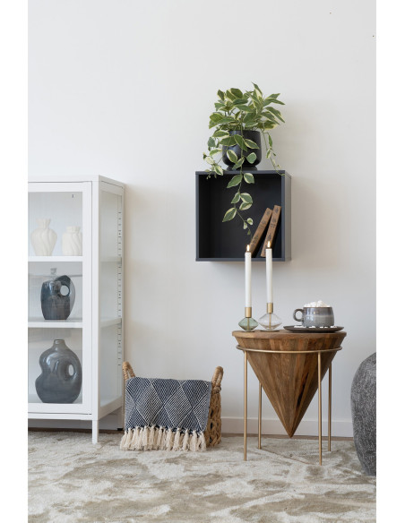 Étagère murale moderne 1 niche Bois MDF Gris foncé Horne 