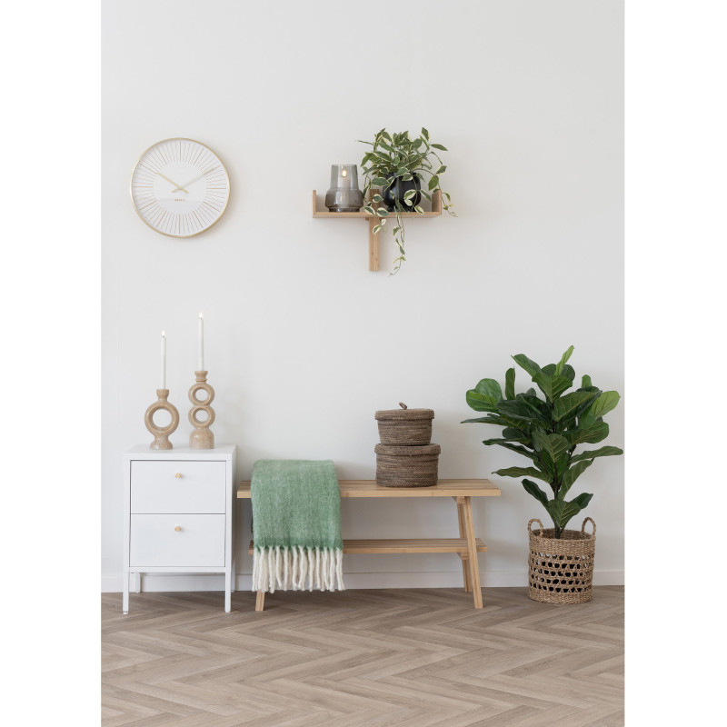 Plaid douceur chaud 130x170 Laine Acrylique Nylon Vert Beige Avec frange Carmel 