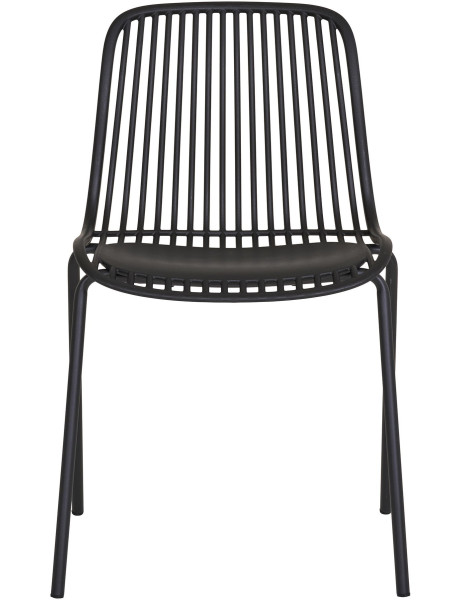 Chaise de jardin moderne empilable Métal Polypropylène Noir Branson (Lot de 4) 