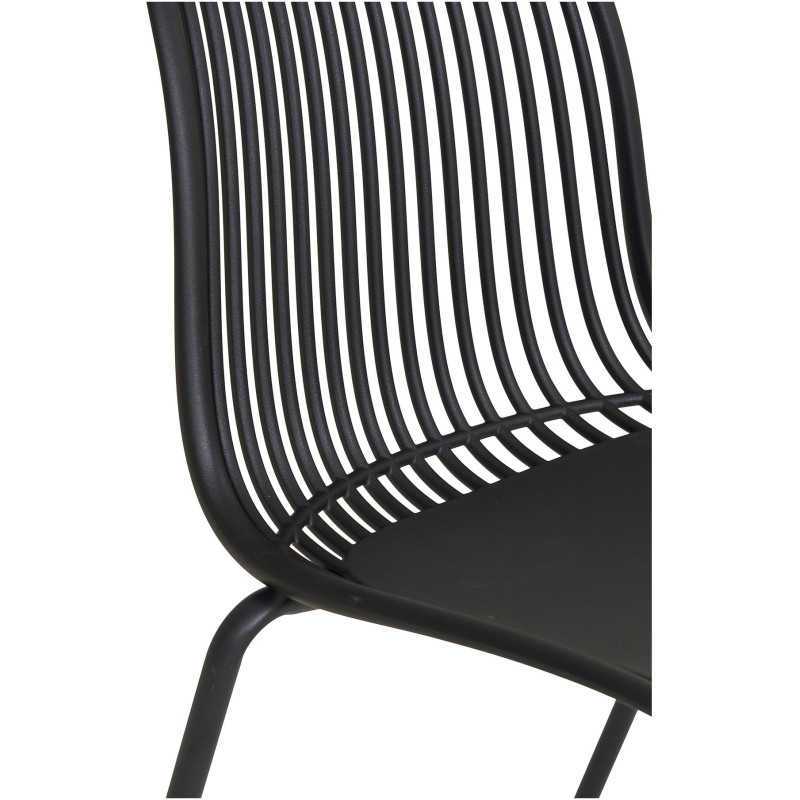 Chaise de jardin moderne empilable Métal Polypropylène Noir Branson (Lot de 4) 