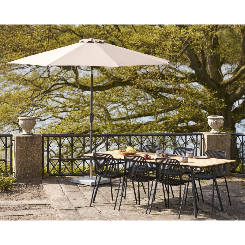 Chaise de jardin moderne empilable Métal Polypropylène Noir Branson (Lot de 4) 