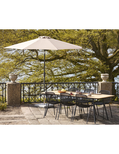 Chaise de jardin moderne empilable Métal Polypropylène Noir Branson (Lot de 4) 