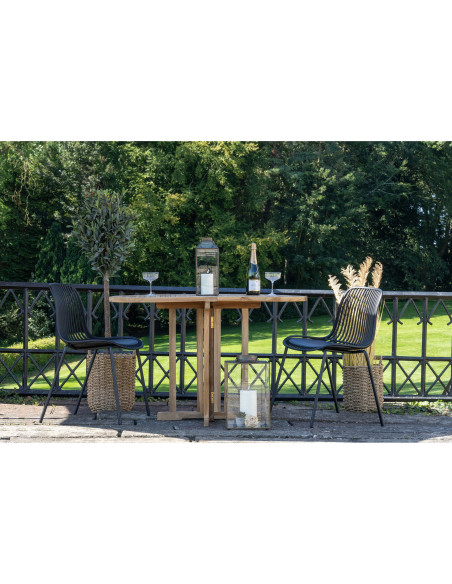 Chaise de jardin moderne empilable Métal Polypropylène Noir Branson (Lot de 4) 