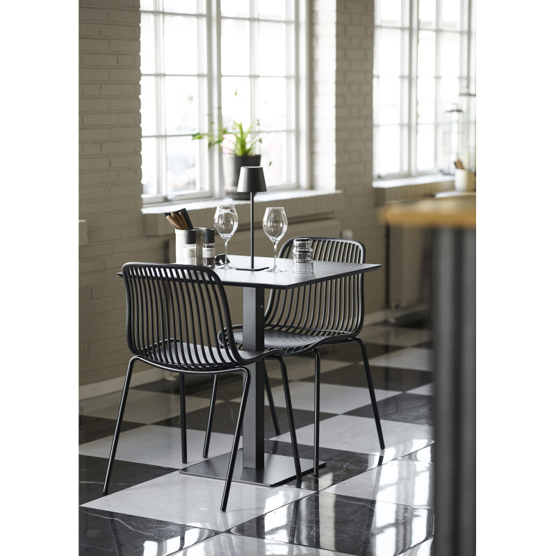 Chaise de jardin moderne empilable Métal Polypropylène Noir Branson (Lot de 4) 